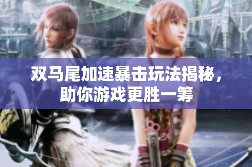 双马尾加速暴击玩法揭秘，助你游戏更胜一筹