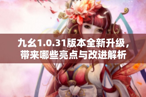九幺1.0.31版本全新升级，带来哪些亮点与改进解析