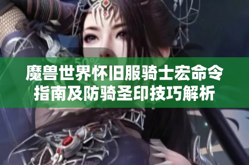 魔兽世界怀旧服骑士宏命令指南及防骑圣印技巧解析