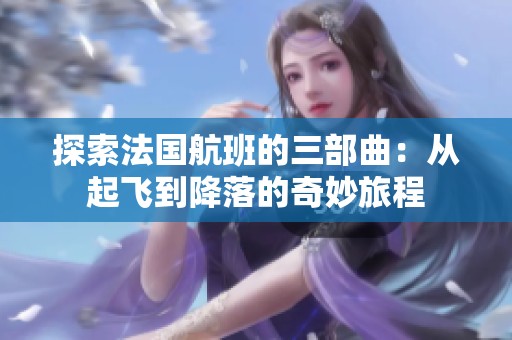 探索法国航班的三部曲：从起飞到降落的奇妙旅程