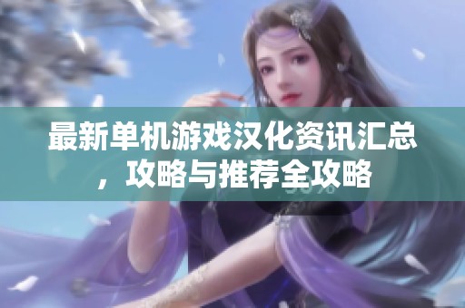 最新单机游戏汉化资讯汇总，攻略与推荐全攻略