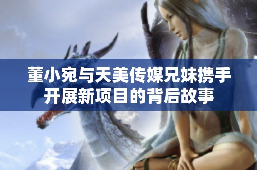 董小宛与天美传媒兄妹携手开展新项目的背后故事